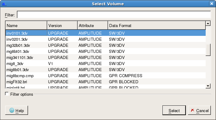 Select Input Seismic Volume. 2003.12 (L), R5000 (R)
